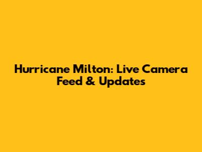 Hurricane Milton: Live Camera Feed & Updates