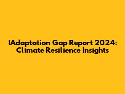 IAdaptation Gap Report 2024: Climate Resilience Insights