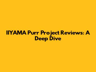 IIYAMA Purr Project Reviews: A Deep Dive