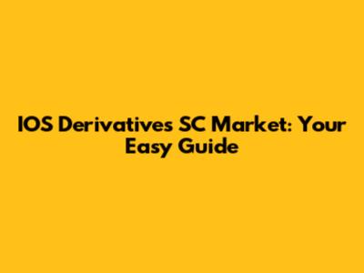 IOS Derivatives SC Market: Your Easy Guide