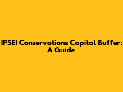 IPSEI Conservation's Capital Buffer: A Guide