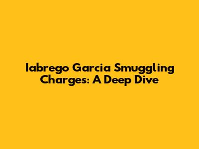 Iabrego Garcia Smuggling Charges: A Deep Dive
