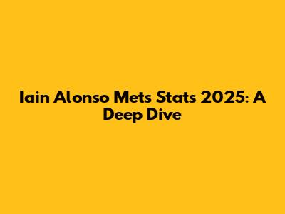 Iain Alonso Mets Stats 2025: A Deep Dive