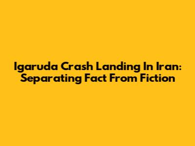Igaruda Crash Landing In Iran: Separating Fact From Fiction