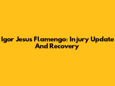 Igor Jesus Flamengo: Injury Update And Recovery
