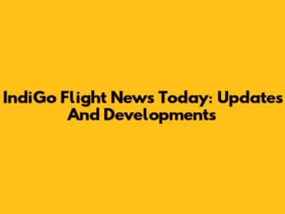 IndiGo Flight News Today: Updates And Developments