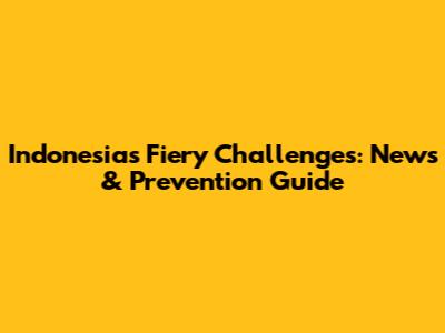 Indonesia's Fiery Challenges: News & Prevention Guide