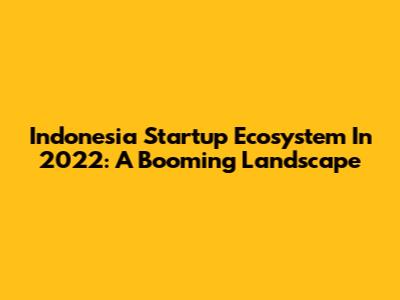 Indonesia Startup Ecosystem In 2022: A Booming Landscape