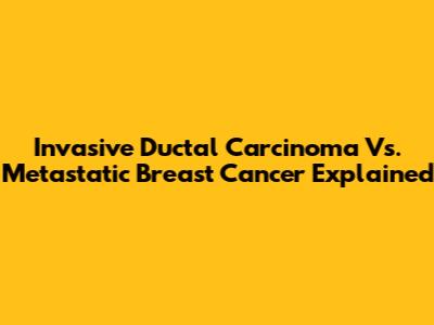Invasive Ductal Carcinoma Vs. Metastatic Breast Cancer Explained