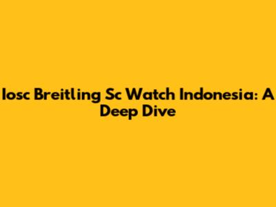 Iosc Breitling Sc Watch Indonesia: A Deep Dive