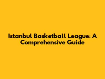 Istanbul Basketball League: A Comprehensive Guide