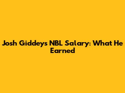 Josh Giddey's NBL Salary: What He Earned