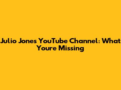 Julio Jones YouTube Channel: What You're Missing