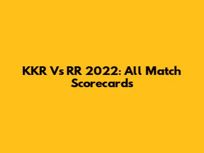 KKR Vs RR 2022: All Match Scorecards