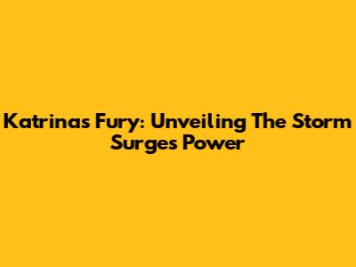 Katrina's Fury: Unveiling The Storm Surge's Power
