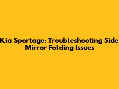 Kia Sportage: Troubleshooting Side Mirror Folding Issues