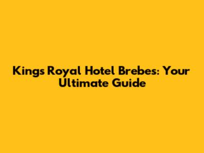 Kings Royal Hotel Brebes: Your Ultimate Guide