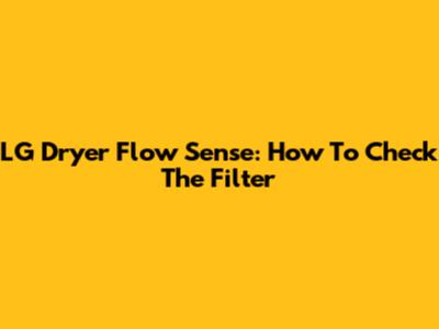 LG Dryer Flow Sense: How To Check The Filter