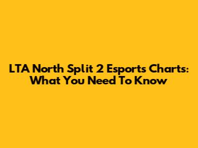 LTA North Split 2 Esports Charts: What You Need To Know