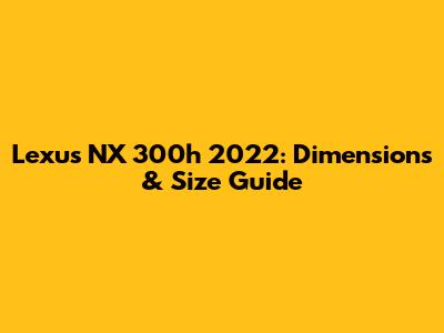 Lexus NX 300h 2022: Dimensions & Size Guide