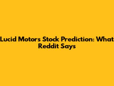Lucid Motors Stock Prediction: What Reddit Says
