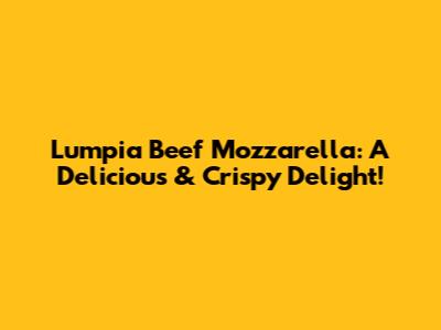Lumpia Beef Mozzarella: A Delicious & Crispy Delight!