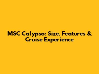 MSC Calypso: Size, Features & Cruise Experience