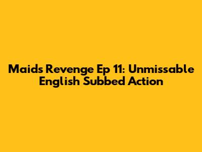 Maid's Revenge Ep 11: Unmissable English Subbed Action