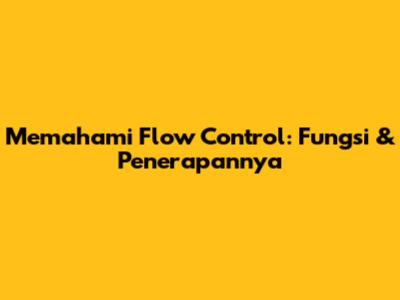 Memahami Flow Control: Fungsi & Penerapannya