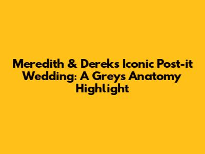 Meredith & Derek's Iconic Post-it Wedding: A Grey's Anatomy Highlight