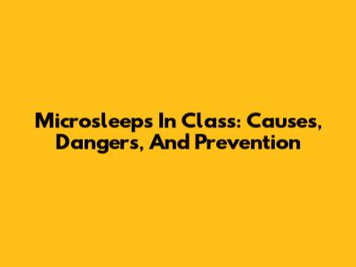 Microsleeps In Class: Causes, Dangers, And Prevention