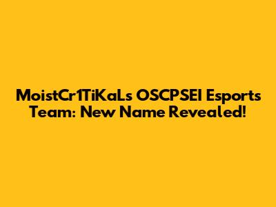 MoistCr1TiKaL's OSCPSEI Esports Team: New Name Revealed!