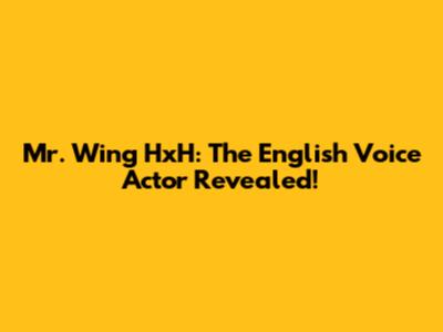 Mr. Wing HxH: The English Voice Actor Revealed!
