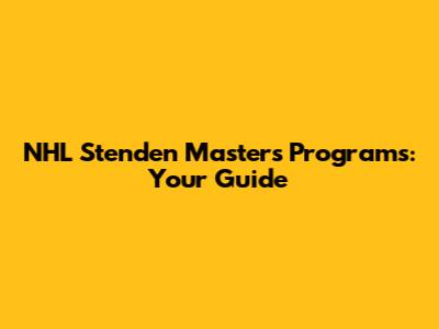 NHL Stenden Master's Programs: Your Guide