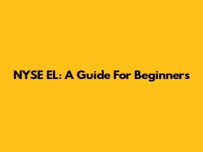 NYSE EL: A Guide For Beginners