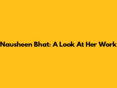 Nausheen Bhat: A Look At Her Work