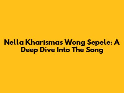 Nella Kharisma's Wong Sepele: A Deep Dive Into The Song