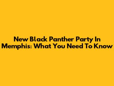 New Black Panther Party In Memphis: What You Need To Know