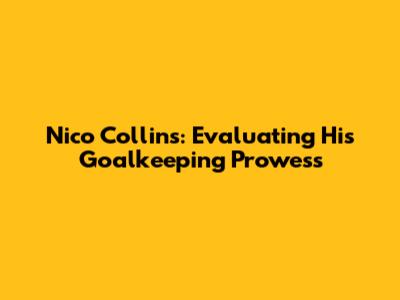 Nico Collins: Evaluating His Goalkeeping Prowess