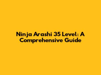 Ninja Arashi 35 Level: A Comprehensive Guide