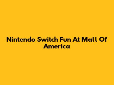 Nintendo Switch Fun At Mall Of America
