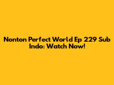 Nonton Perfect World Ep 229 Sub Indo: Watch Now!
