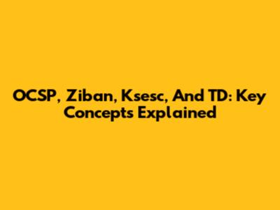OCSP, Ziban, Ksesc, And TD: Key Concepts Explained