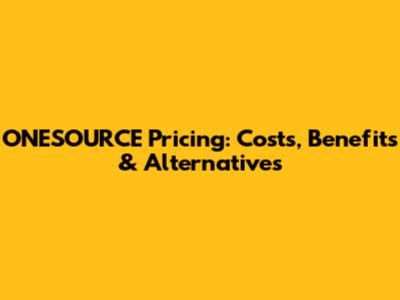 ONESOURCE Pricing: Costs, Benefits & Alternatives