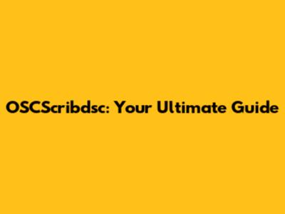 OSCScribdsc: Your Ultimate Guide