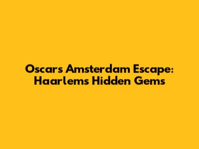 Oscar's Amsterdam Escape: Haarlem's Hidden Gems