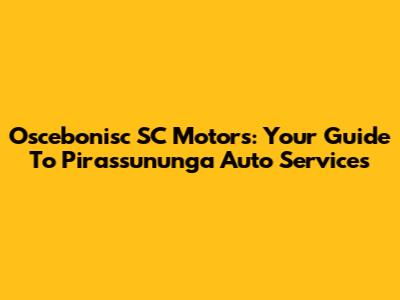Oscebonisc SC Motors: Your Guide To Pirassununga Auto Services