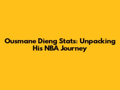 Ousmane Dieng Stats: Unpacking His NBA Journey