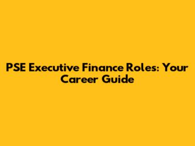 PSE Executive Finance Roles: Your Career Guide