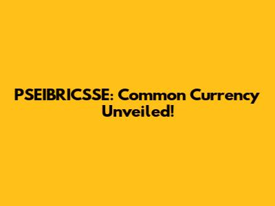 PSEIBRICSSE: Common Currency Unveiled!